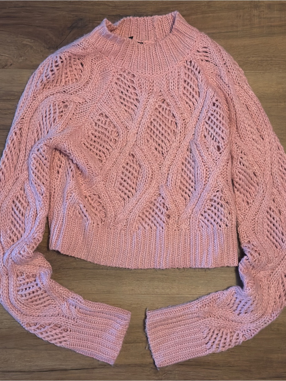 Women’s Forever 21 Pink Open-Knit Sweater